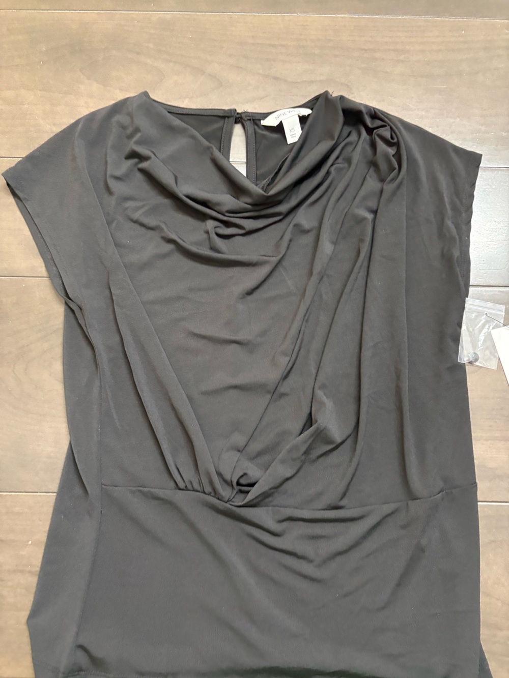 Nine West Black Draped Cowl Neck Women's Top